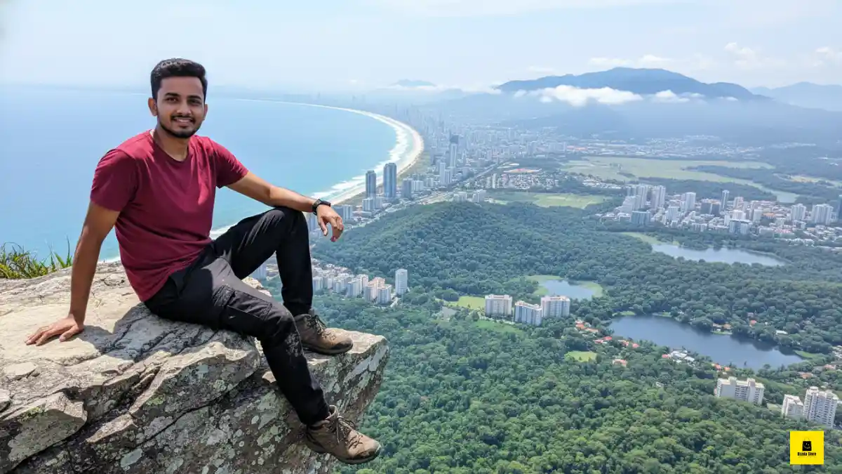 উচু থেকে তোলা অ্যাডভেঞ্চারাস ক্লিফসাইড ফটো প্রম্পট