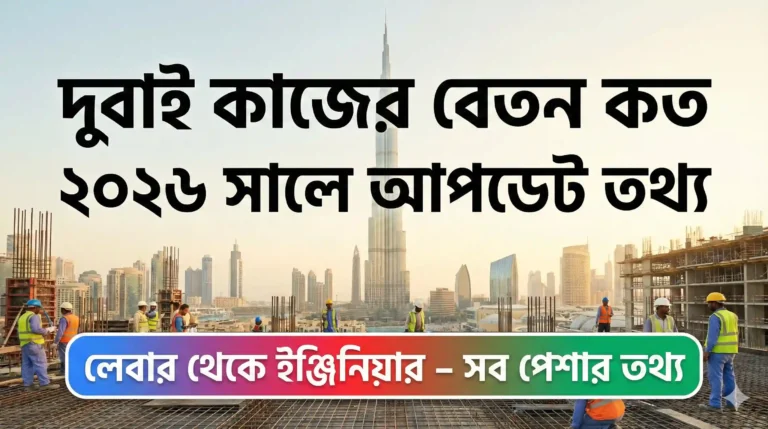 দুবাই কাজের বেতন কত ২০২৬