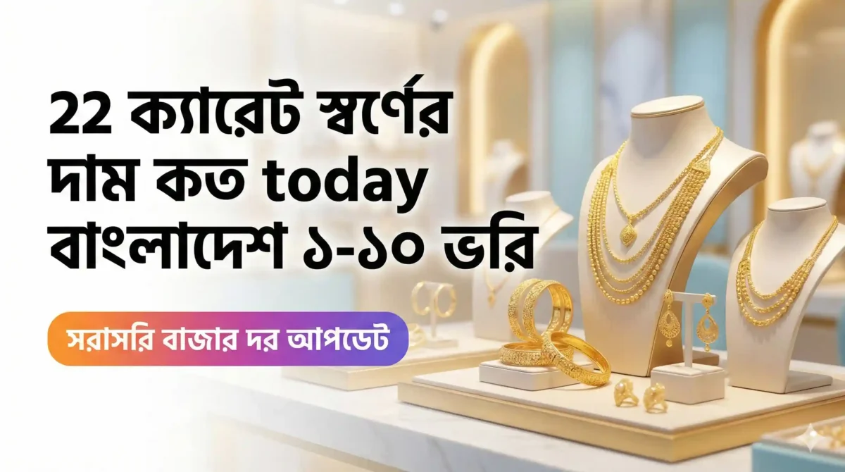 22 ক্যারেট স্বর্ণের দাম কত Today 2026 - ১ ভরি সোনার সঠিক বাজার দর 2 22 ক্যারেট স্বর্ণের দাম কত today 2026 বাংলাদেশ ১-১০ ভরি