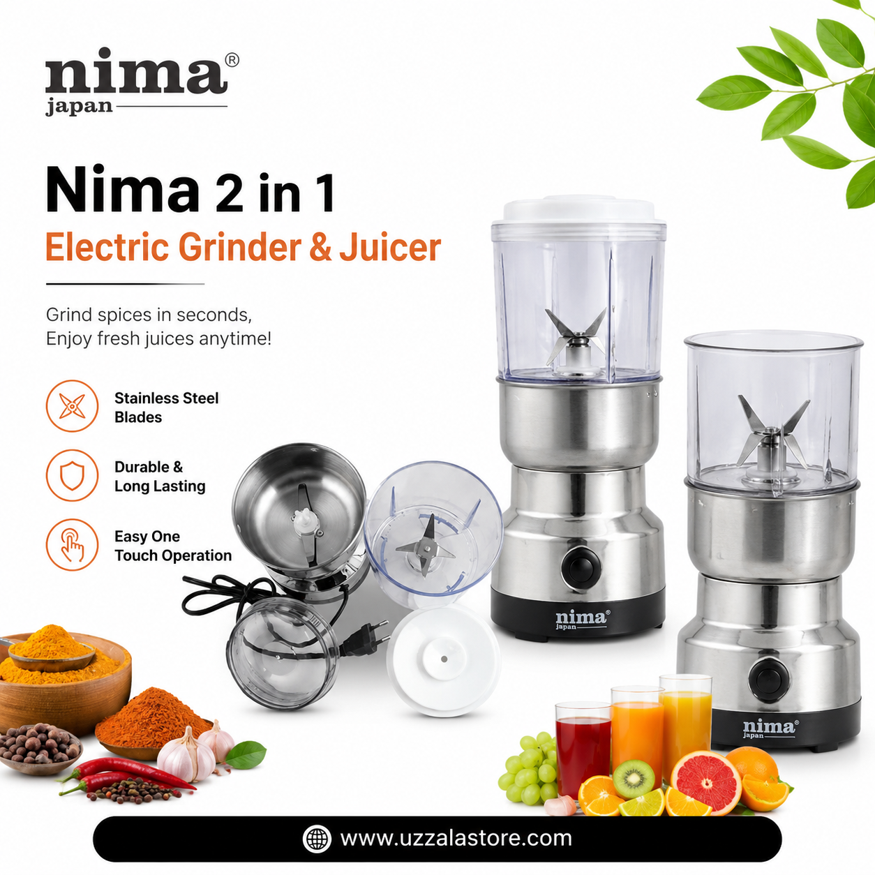 Nima 2 in 1 Electric Grinder & Juicer 1 Nima 2 in 1 Electric Grinder & Juicer