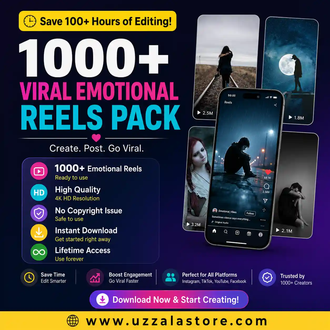 Save 100+ Hours of Editing! 1000+ Viral Emotional Reels Pack 1 Save 100+ Hours of Editing! 1000+ Viral Emotional Reels Pack