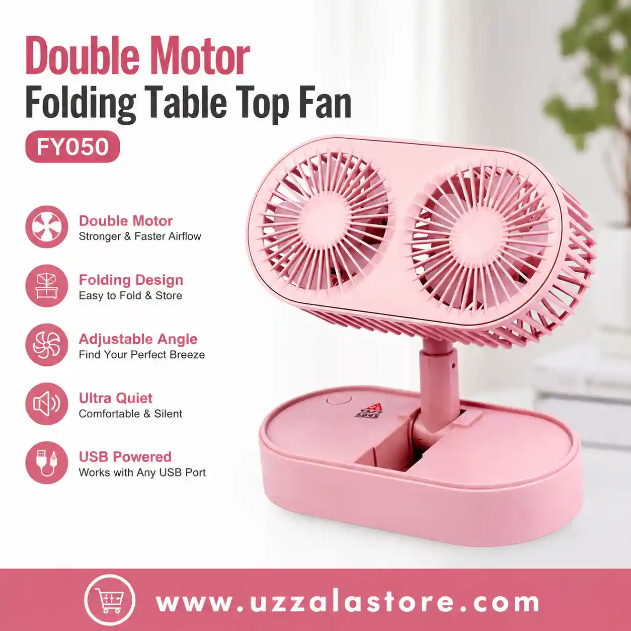 Double Motor Folding Table Top Fan FY050 1 Double Motor Folding Table Top Fan FY050
