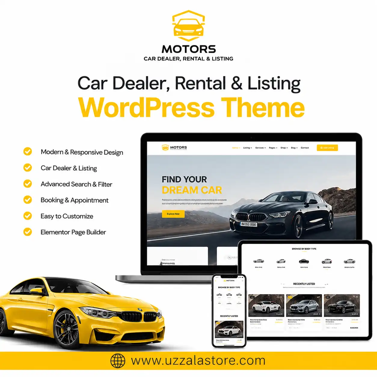 Motors Car Dealer, Rental & Listing WordPress theme 1 Motors Car Dealer, Rental & Listing WordPress theme uzzala store