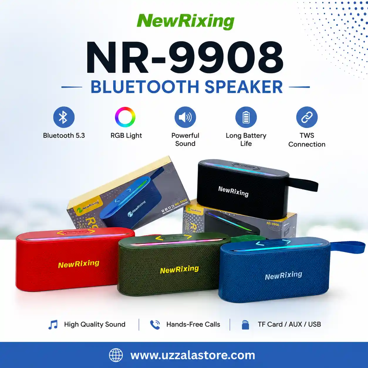 NewRixing NR-9908 Bluetooth Speaker 1 NewRixing NR-9908 Bluetooth Speaker