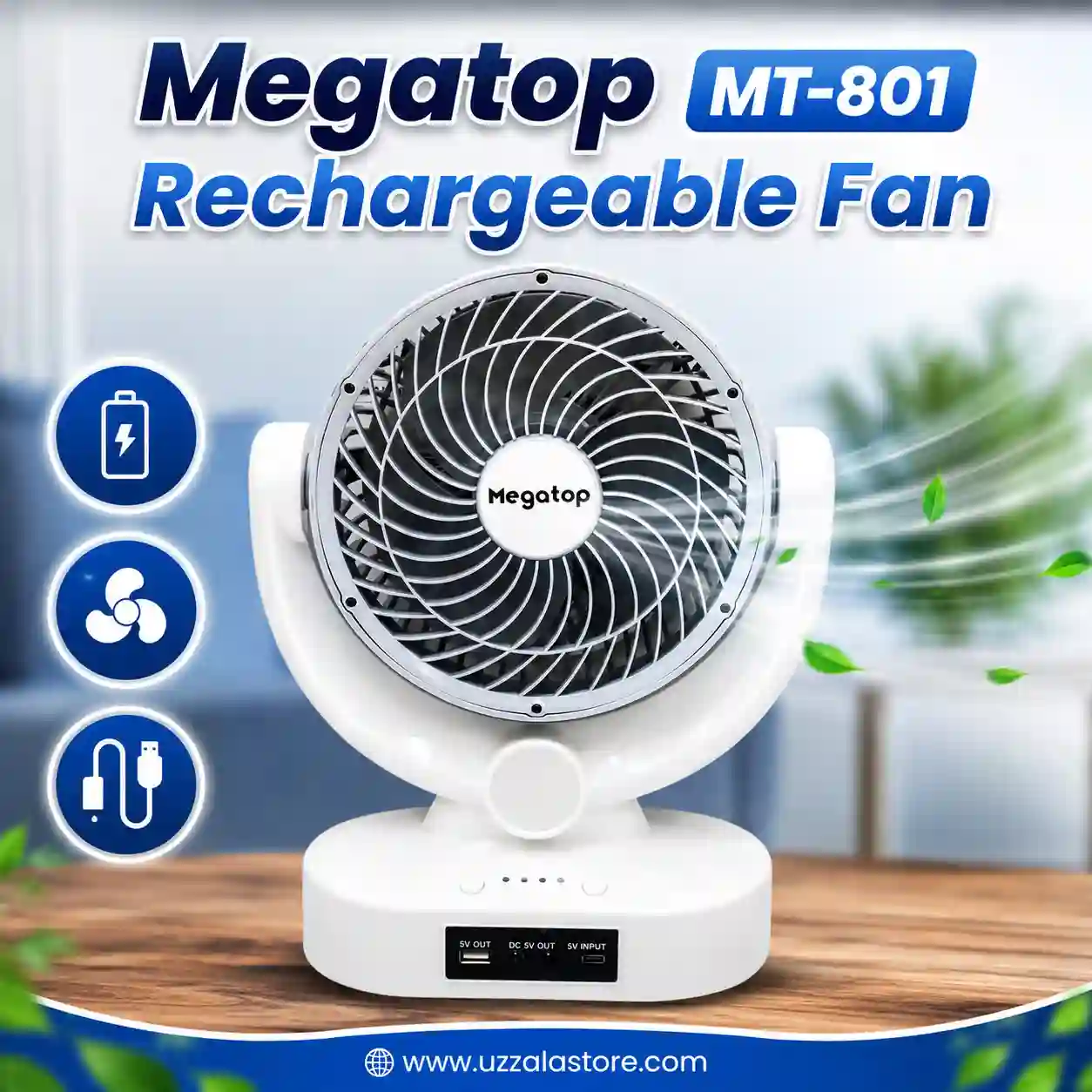 Megatop MT-801 Rechargeable Fan