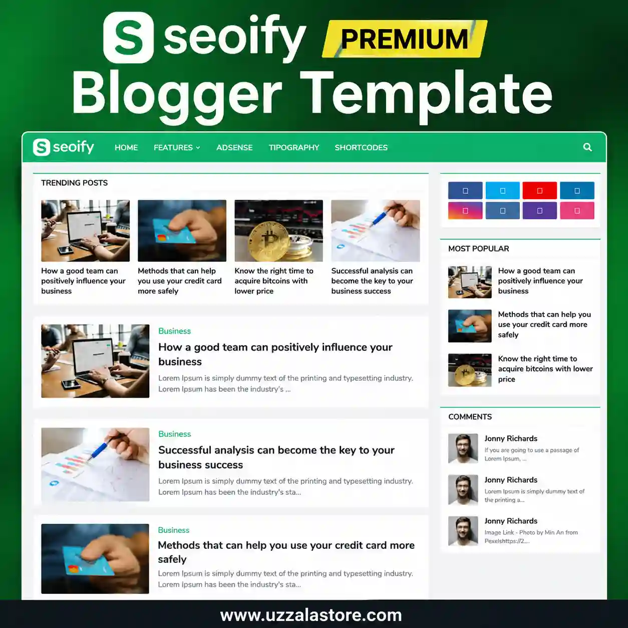 Seoify Premium Blogger Template